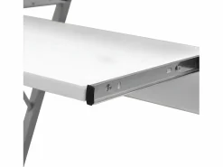 Clicnbuy Mesa De Ordenador * Escritorio compacto de ordenador con bandeja de teclado Blanco