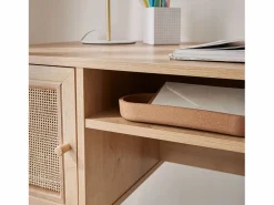 Escritorio decoración madera con 2 puertas natural < Sweeek Discount