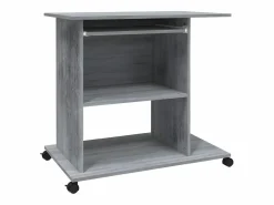 Clicnbuy Mesa De Ordenador * Escritorio de madera contrachapada Sonoma 80x50x75 cm Gris