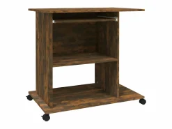 Clicnbuy Mesa De Ordenador | Escritorio de madera contrachapada roble ahumado 80x50x75 cm