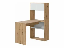 Calicosy Mesa De Ordenador * Escritorio multiposición con biblioteca - L108 cm Beige