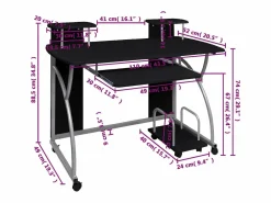 Clicnbuy Mesa De Ordenador | Escritorio ordenador madera contrachapada 110x52x88,5 cm