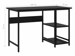 Clicnbuy Mesa De Ordenador * Escritorio para ordenador de MDF y metal 105x55x72 cm Negro