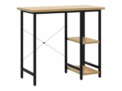 Clicnbuy Mesa De Ordenador | Escritorio para ordenador MDF metal negro roble 80x40x72 cm