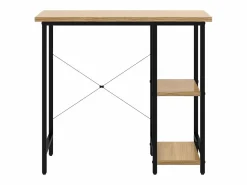 Clicnbuy Mesa De Ordenador | Escritorio para ordenador MDF metal negro roble 80x40x72 cm
