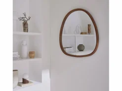 Espejo de madera de abeto decorativo de pared, 75cm nogal < Sweeek Outlet