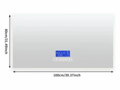 Accesorios De Cuarto De Baño|Espejo De Cuarto De Baño * Espejo de baño de 100 x 80 cm, LED con altavoz Bluetooth, iluminación regulable, antivaho y pantalla de temperatura. Blanco