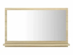 Accesorios De Cuarto De Baño|Espejo De Cuarto De Baño * Espejo de baño madera contrachapada color roble 60x10,5x37 cm ES234679 Marru00f3n