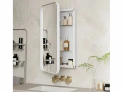Accesorios De Cuarto De Baño|Espejo De Cuarto De Baño | Espejo de baño - Mueble con espejo - Estante regulable - 76 x 51 cm -