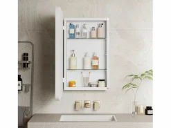 Accesorios De Cuarto De Baño|Espejo De Cuarto De Baño | Espejo de baño - Mueble con espejo - Estante regulable - 76 x 51 cm -