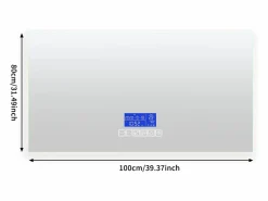 Accesorios De Cuarto De Baño|Espejo De Cuarto De Baño * Espejo de baño redondo de 80 x 100 cm - LED, Bluetooth, temperatura, antivaho, iluminación, táctil, 6 ajustes Transparente