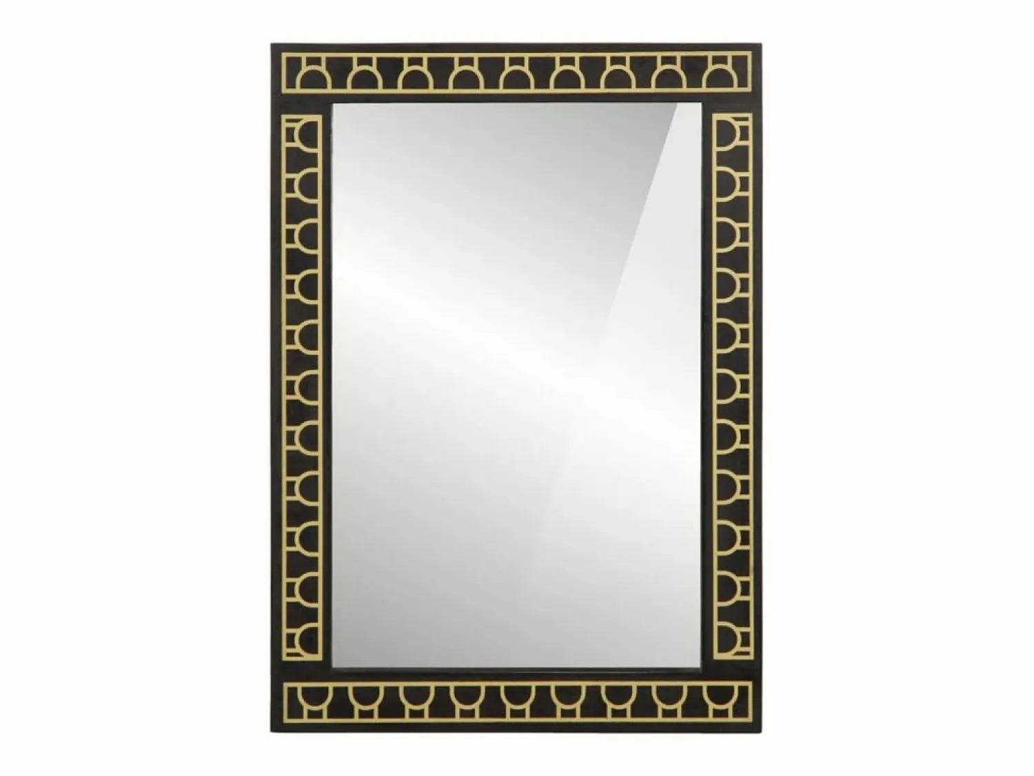 Accesorios De Cuarto De Baño|Espejo De Cuarto De Baño * Espejo de baño 50x70x2,5 cm madera maciza de mango y cristal Negro