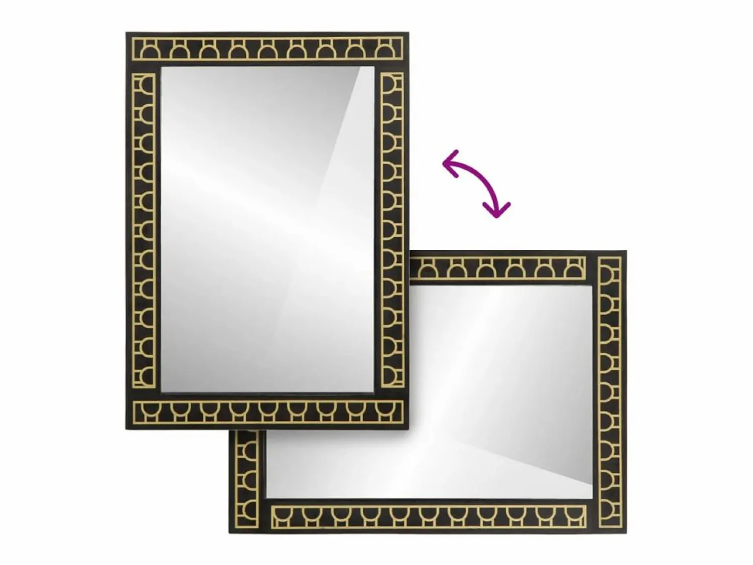 Accesorios De Cuarto De Baño|Espejo De Cuarto De Baño * Espejo de baño 50x70x2,5 cm madera maciza de mango y cristal Negro
