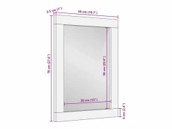 Accesorios De Cuarto De Baño|Espejo De Cuarto De Baño * Espejo de baño 50x70x2,5 cm madera maciza de mango y cristal Negro