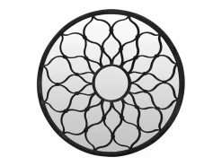 Accesorios De Cuarto De Baño|Espejo De Cuarto De Baño * Espejo de jardín 40x3 cm hierro redondo uso exterior Negro