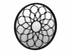 Accesorios De Cuarto De Baño|Espejo De Cuarto De Baño * Espejo de jardín 40x3 cm hierro redondo uso exterior Negro
