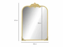 Accesorios De Cuarto De Baño|Espejo De Cuarto De Baño * Espejo de pared barroco, marco decorativo de metal, , 60x87,5 cm Dorado