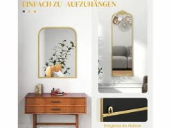 Accesorios De Cuarto De Baño|Espejo De Cuarto De Baño * Espejo de pared barroco, marco decorativo de metal, , 60x87,5 cm Dorado