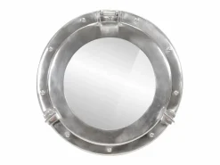 Accesorios De Cuarto De Baño|Espejo De Cuarto De Baño * Espejo de pared con forma de ojo de buey Ø38 cm aluminio y cristal Plateado