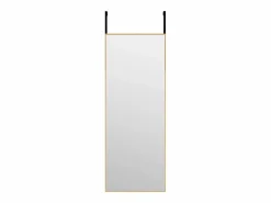Accesorios De Cuarto De Baño|Espejo De Cuarto De Baño * Espejo de puerta 30x80 cm Cristal y aluminio Dorado