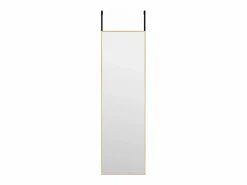 Accesorios De Cuarto De Baño|Espejo De Cuarto De Baño * Espejo de puerta 30x100 cm Cristal y aluminio Dorado