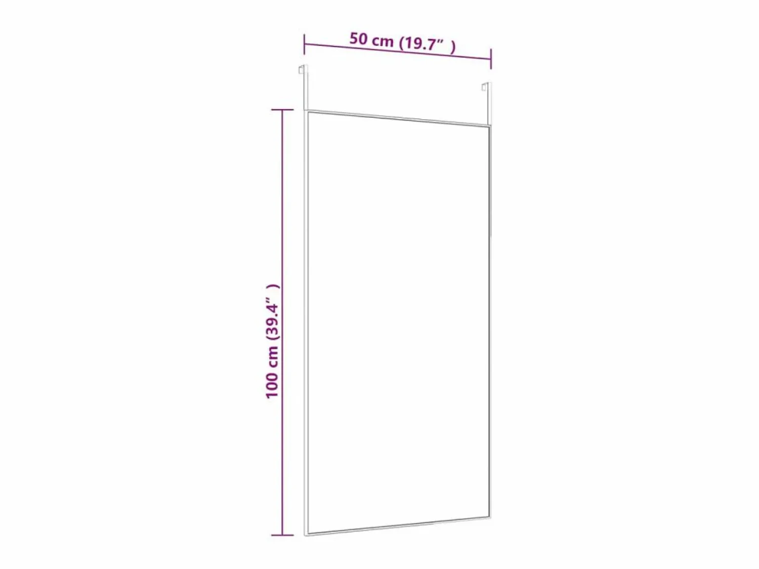 Accesorios De Cuarto De Baño | Espejo de puerta 50x100 cm Cristal y aluminio