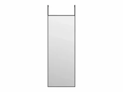 Accesorios De Cuarto De Baño|Espejo De Cuarto De Baño * Espejo de puerta 30x80 cm Cristal y aluminio Negro