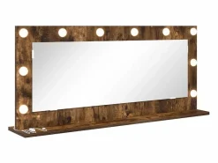 Accesorios De Cuarto De Baño|Espejo De Cuarto De Baño * Espejo de tocador con espejo Roble ahumado 100 x 45 x 18 cm Marru00f3n