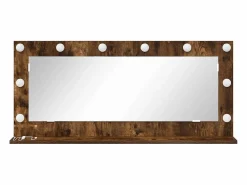 Accesorios De Cuarto De Baño|Espejo De Cuarto De Baño * Espejo de tocador con espejo Roble ahumado 100 x 45 x 18 cm Marru00f3n