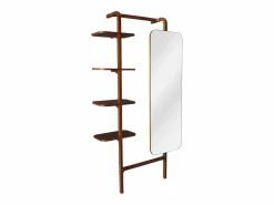 Estante de pared con espejo de madera de hevea - Natural - ZORVINA < Vente-unique Clearance