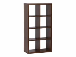 Estante librería 4 niveles 8 compartimentos nogal < Sweeek Online