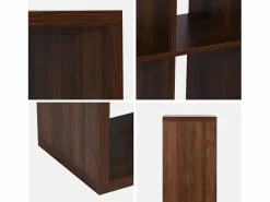 Estante librería 4 niveles 8 compartimentos nogal < Sweeek Online