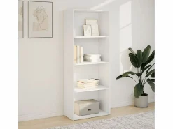 Clicnbuy Librería * Estantería de madera de ingeniería blanca 60x30x152 cm Blanco