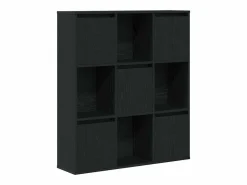 Clicnbuy Librería * Estantería de madera de ingeniería roble 89x24x101,5 cm Negro