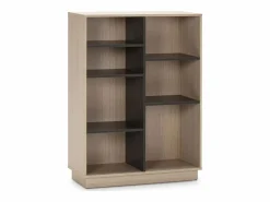 Estantería Librería Vigo 110x80 cm, estantería de Oficina, Color Roble y Gris < VS Venta-stock