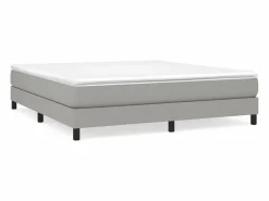 Estructura de cama box spring tela gris claro 160x200 cm < Clicnbuy Hot