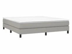 Estructura de cama box spring tela gris claro 160x200 cm < Clicnbuy Hot