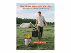 Barbacoa | Estufa de Camping Rocket SucceBuy, Estufa de Leña Portátil de Acero Inoxidable, con Bolsa de Transporte, Puerta Simple, Estufa Cohete para Cocina y Calefacción
