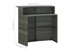 Farid Mesa alta de jardín ratán sintético 120x55x110 cm < Garden Furniture Outlet