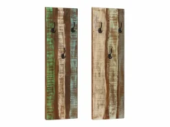 Folker Percheros de pared 2 uds madera maciza reciclada 36x3x110 cm < Garden Furniture Best