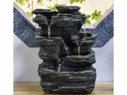 Zen Light Estatua * Fuente de interior Pietra con iluminación LED Marru00f3n