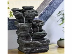 Zen Light Estatua * Fuente de interior Pietra con iluminación LED Marru00f3n