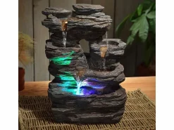 Zen Light Estatua * Fuente de interior Pietra con iluminación LED Marru00f3n