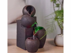 Zen Arôme Estatua * Fuente de resina Zen con LED Luba Marru00f3n