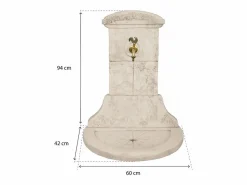 Fuente mural CHANTILLY de piedra reconstituida con grifo de latón - 60 x 42 x 94 cm < Habitat et jardin Sale
