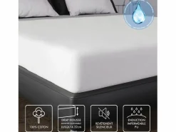 Soleil d'ocre Protector De Almohada * Funda de almohada de algodón protector 60x60 cm FRANELA impermeable Blanco