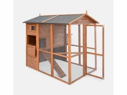 Gallinero de madera con corral para 6 a 8 gallinas madera < Sweeek Hot