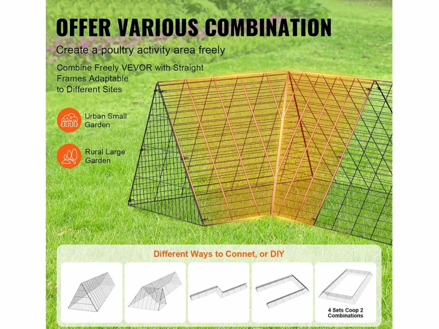 Cama De Animales De Compañía * Gallinero Portátil para Exteriores SucceBuy (600 × 400 × 61.5 cm) Negro