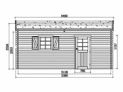 Garaje de madera - 19,26 m² - 2,58 x 5,38 x 2,53 m - 40 mm < Hot