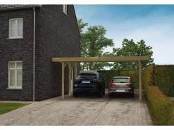Garaje de madera "Carport Modular" - 19,96 m² - Techo plano - 6,06 x 5,06 m < Habitat et jardin Outlet